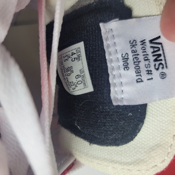 Vans Racing Red SK8-HI Sneakers 4.5 - Picture 5 of 7